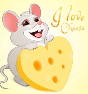 topo-bianco-con-un-pezzo-di-formaggio-108029912